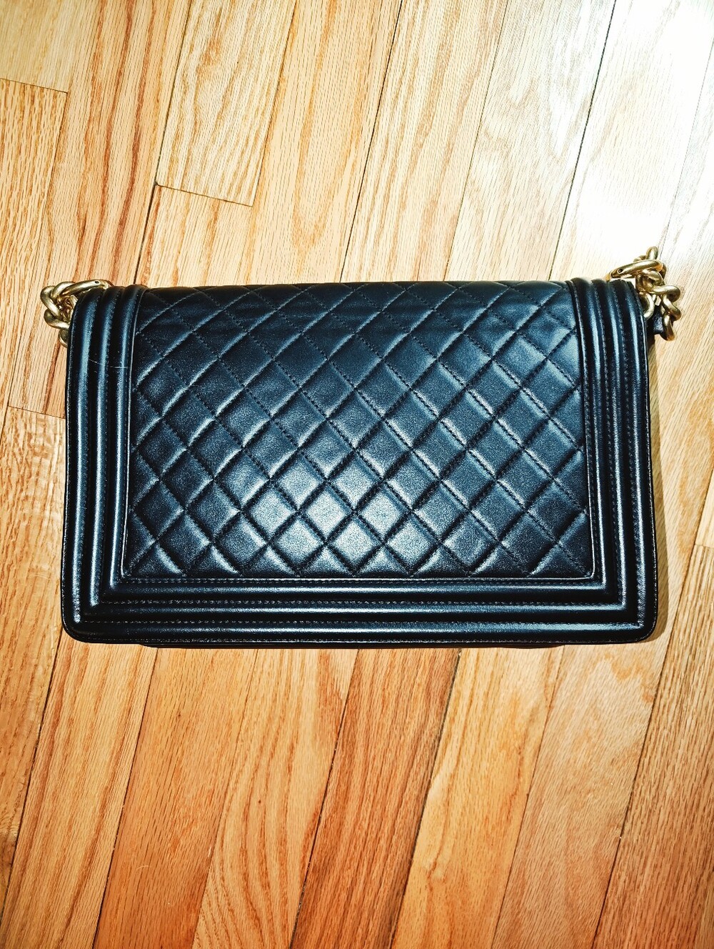 Vintage Chanel ‘Le Boy’ Bag, Black with Gold Hardware - Picture 2 of 7
